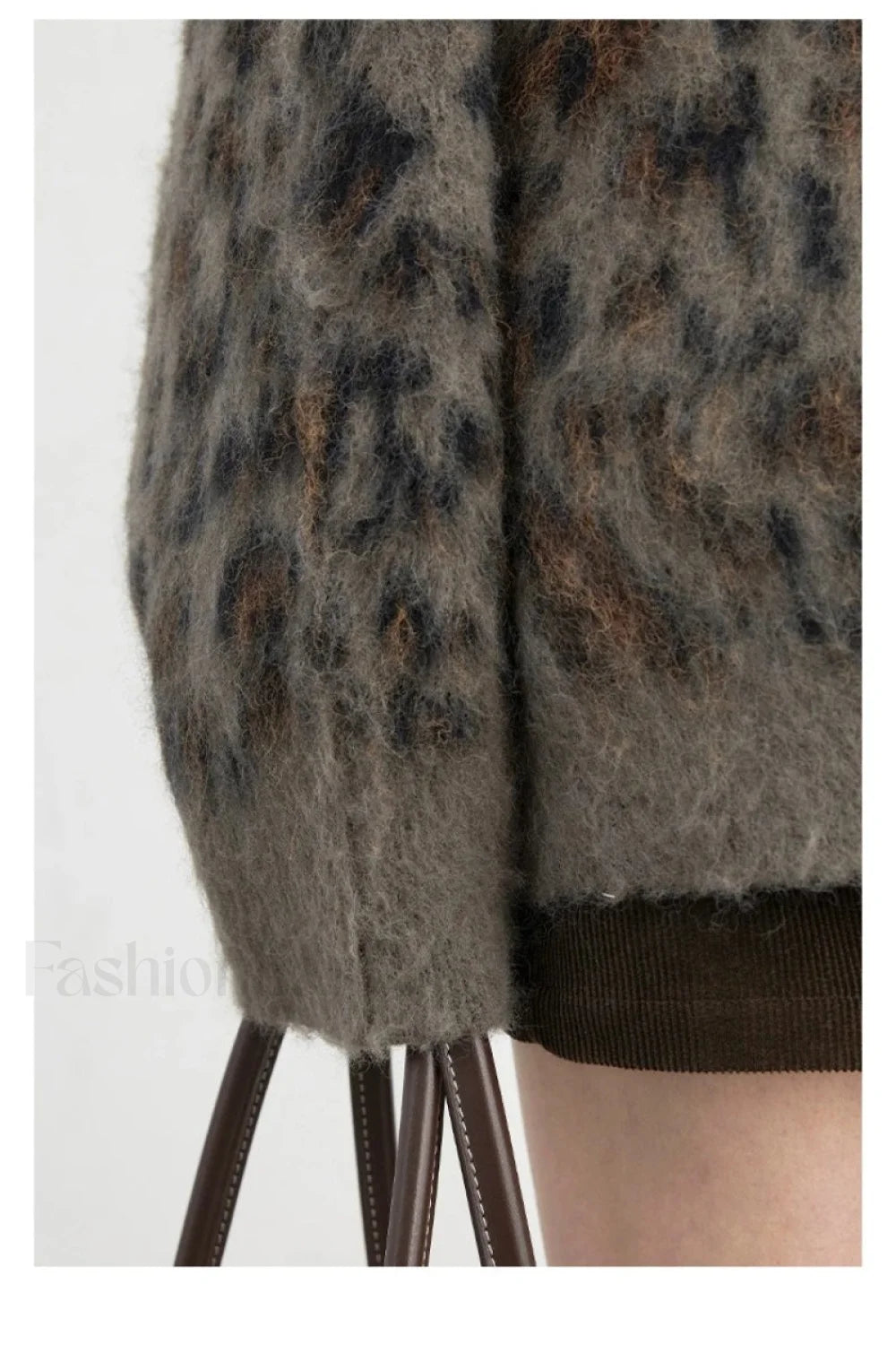 Gemütlicher Leopardenmuster Einreihiger Cardigan