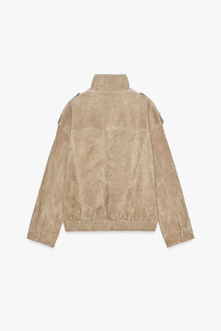 Klassische vintageinspirierte Wildlederjacke