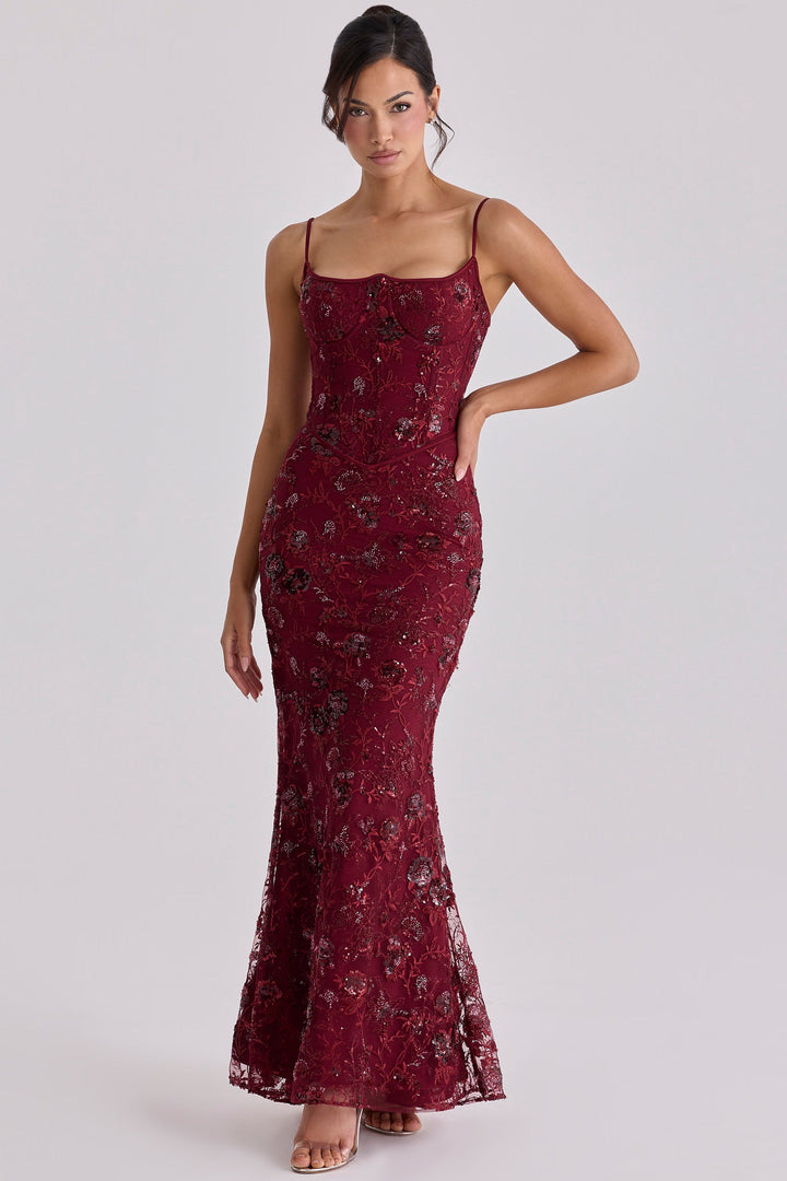 Ärmelloses Damen-Maxi-Kleid mit V-Ausschnitt