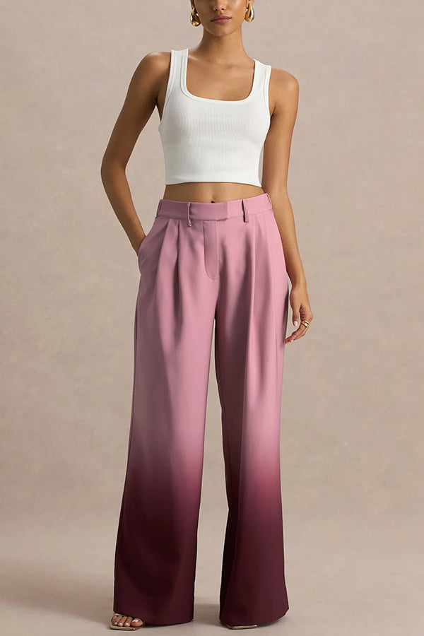 Ombre Lounge-Hose mit weitem Bein, elastischem Bund und Taschen