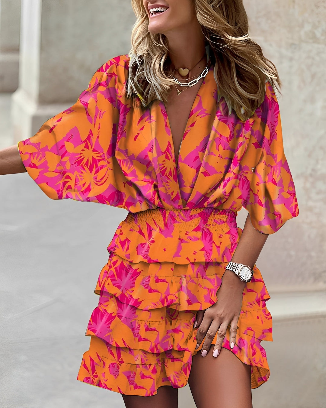 Asymmetrisches Mini-Kleid für Damen Eleganter Moderner Stil