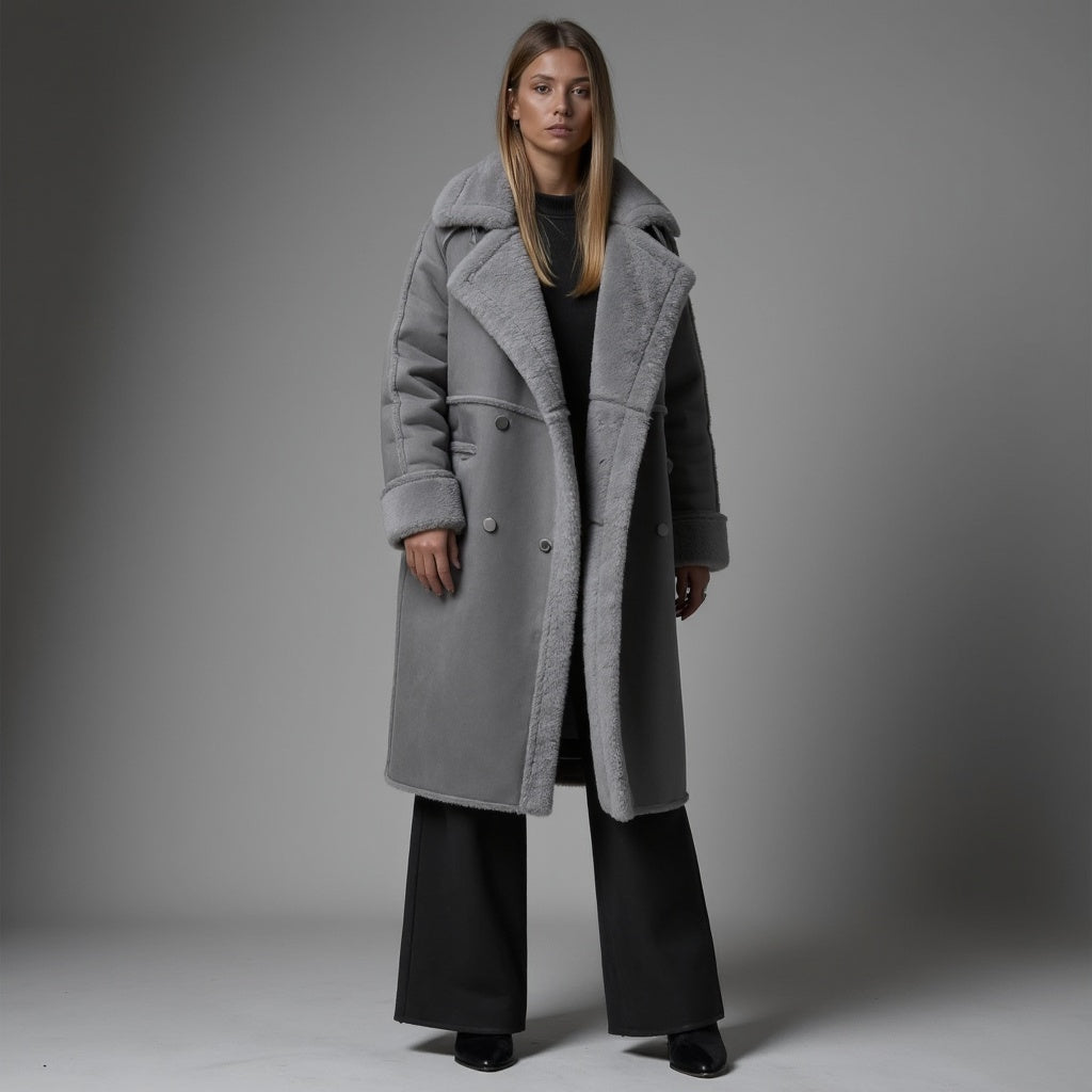 Eleganter Wintermantel aus Wildleder