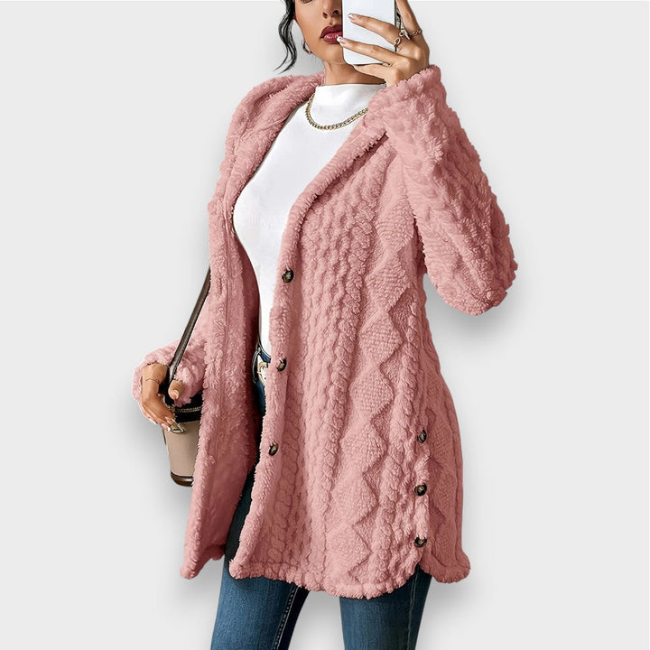Gemütlicher Plüsch-Kapuzencardigan-Pullover