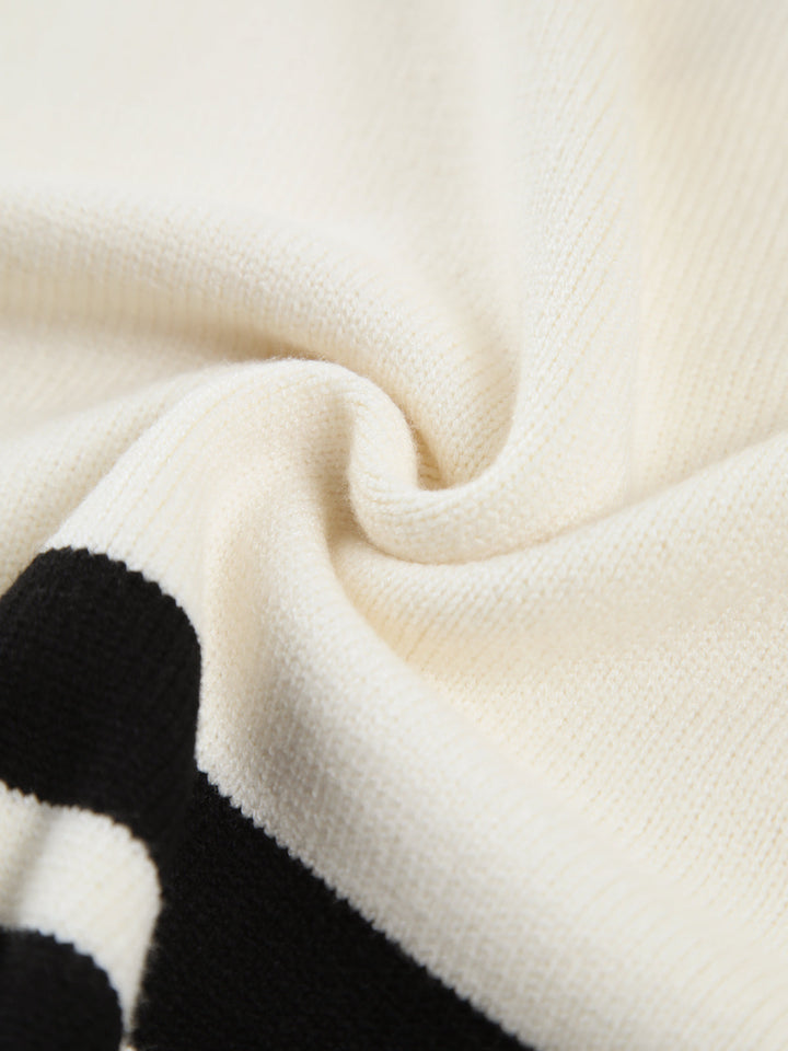 Miss Paris Mock Neck gestreifter Pullover