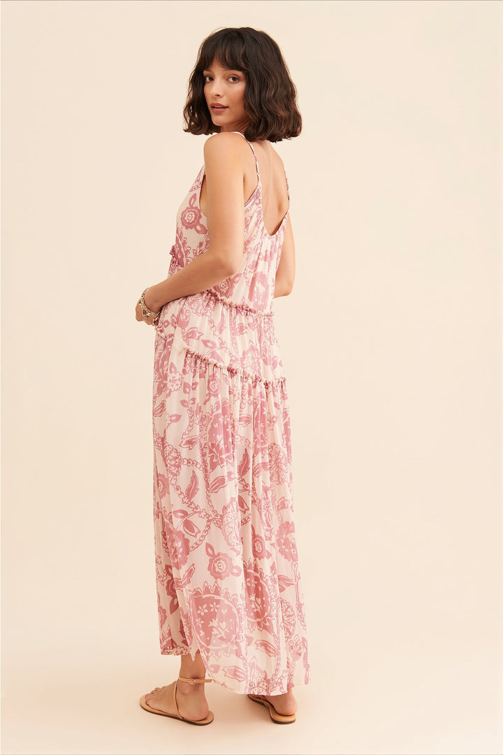Boho Damen-Maxikleid mit Blumenprint, ideal für Urlaub, Freizeit und Sommerlooks
