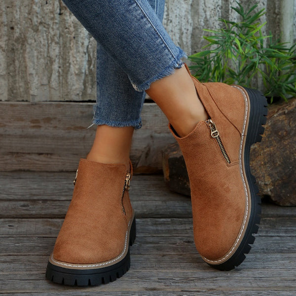 Schicke klassische Leder-Stiefeletten für Damen