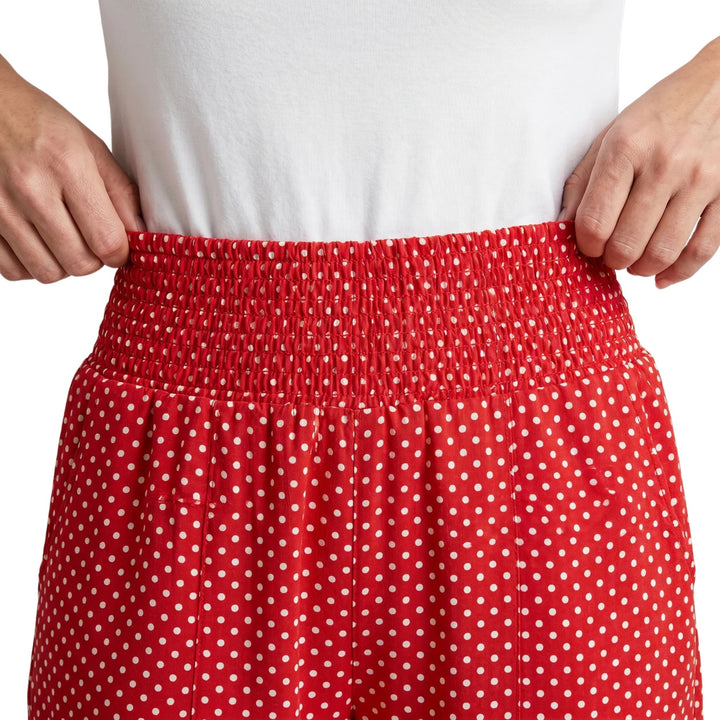 Damen Weite Hose mit Fließendem Stoff und Punktmuster