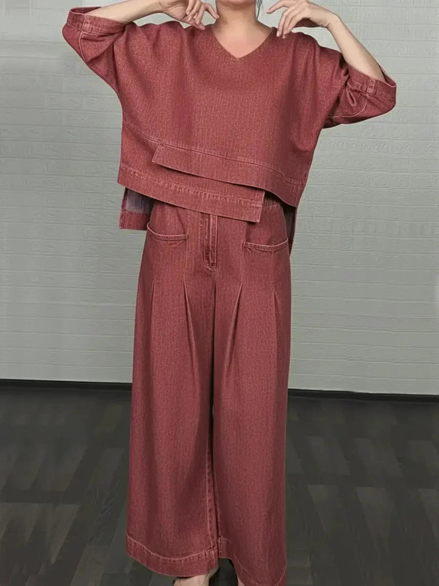 Legeres Denim-Zweiteiler-Set