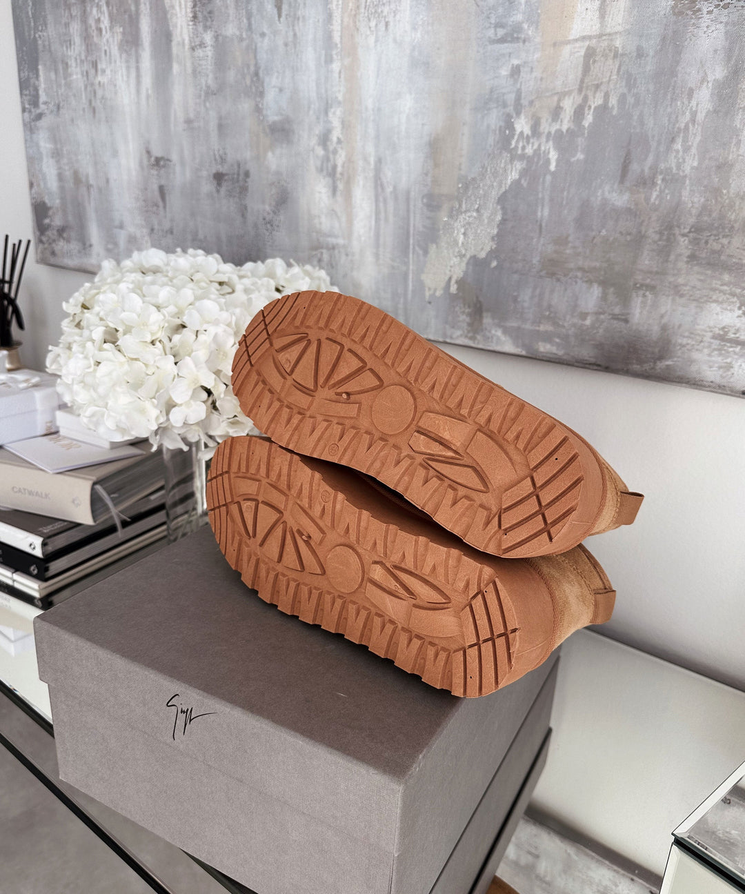 Braune Leder-Plateau-Stiefeletten für stilvollen Alltagsschick