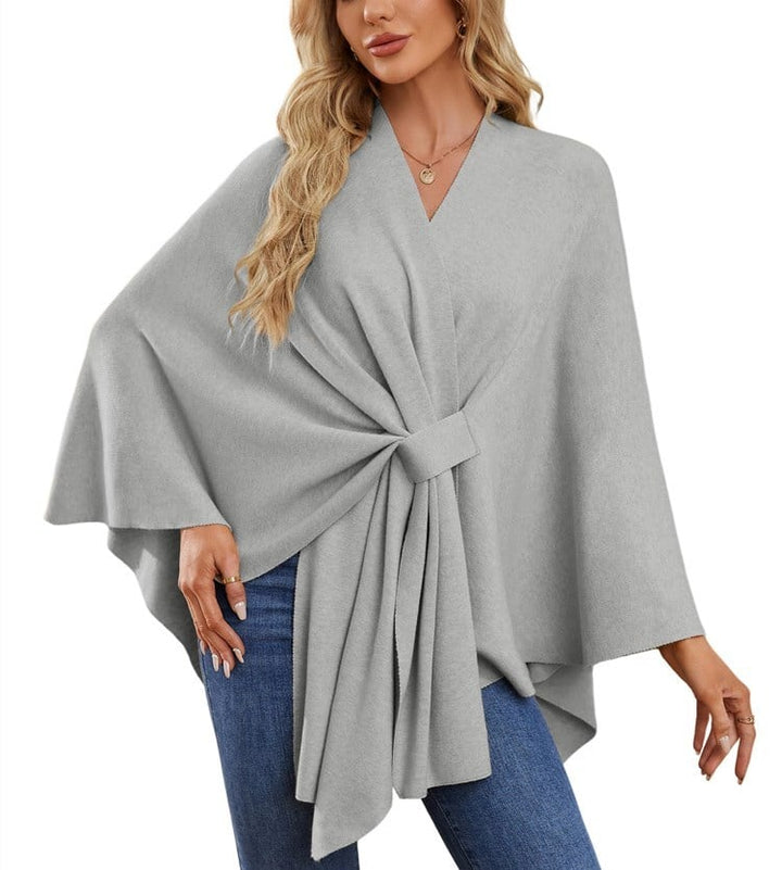Weicher eleganter Schultertuch-Poncho für gemütliches schickes Schichten