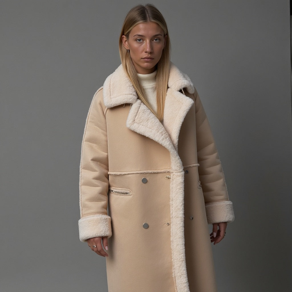 Eleganter Wintermantel aus Wildleder