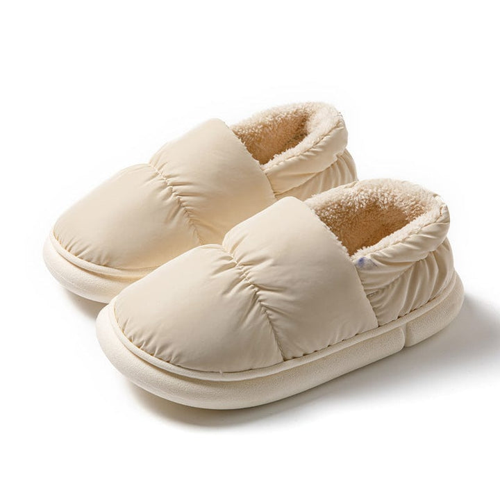 Bequeme Plüsch-Hausschuhe zum Hineinschlüpfen für Damen