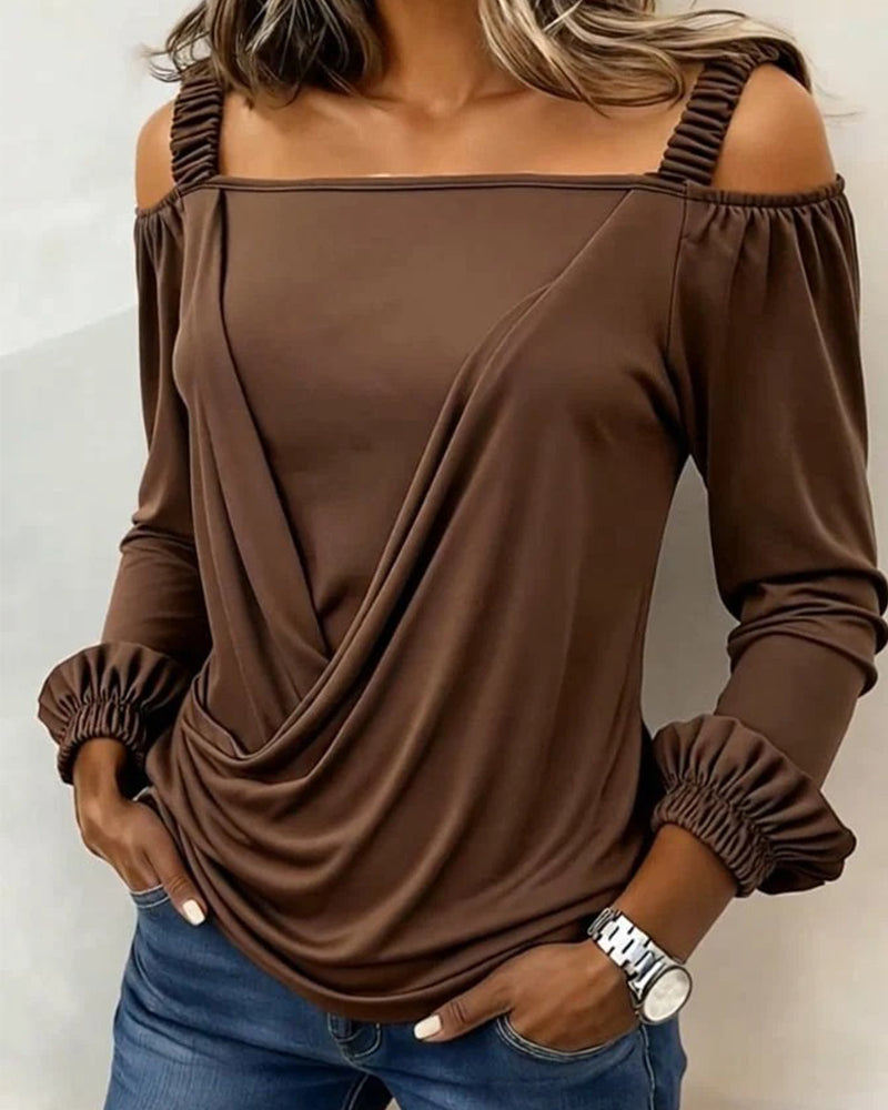 Schulterfreies Damentop mit Puffärmeln für stilvolle Outfits