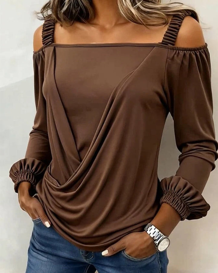 Schulterfreies Damentop mit Puffärmeln für stilvolle Outfits