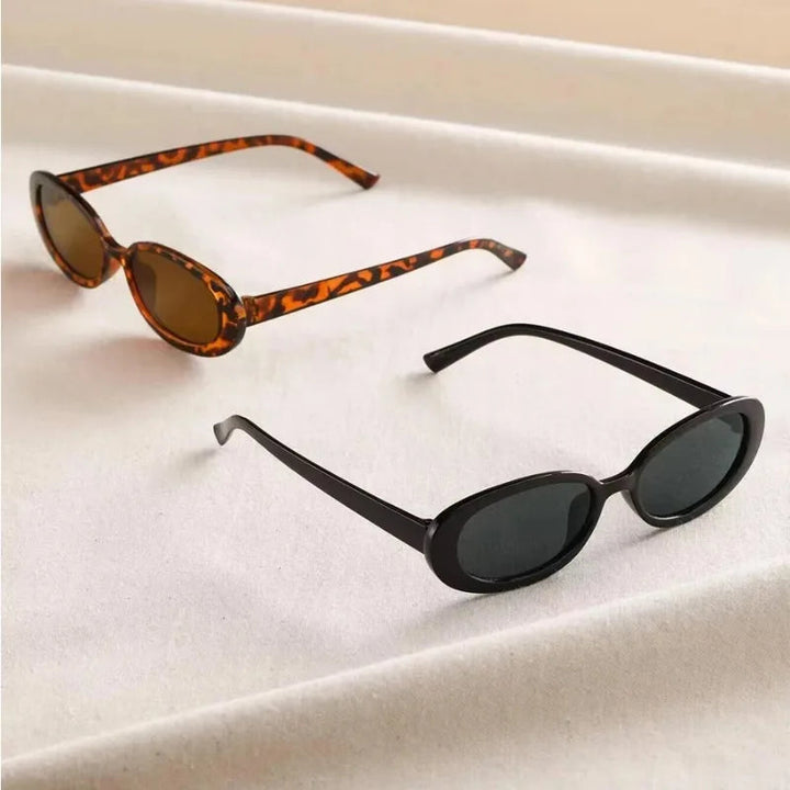 Retro Sonnenbrille mit klarem Glas im Vintage-Stil
