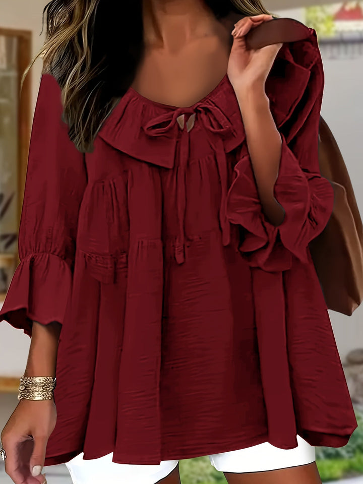Elegante Bluse mit gerafftem Ausschnitt für Damen