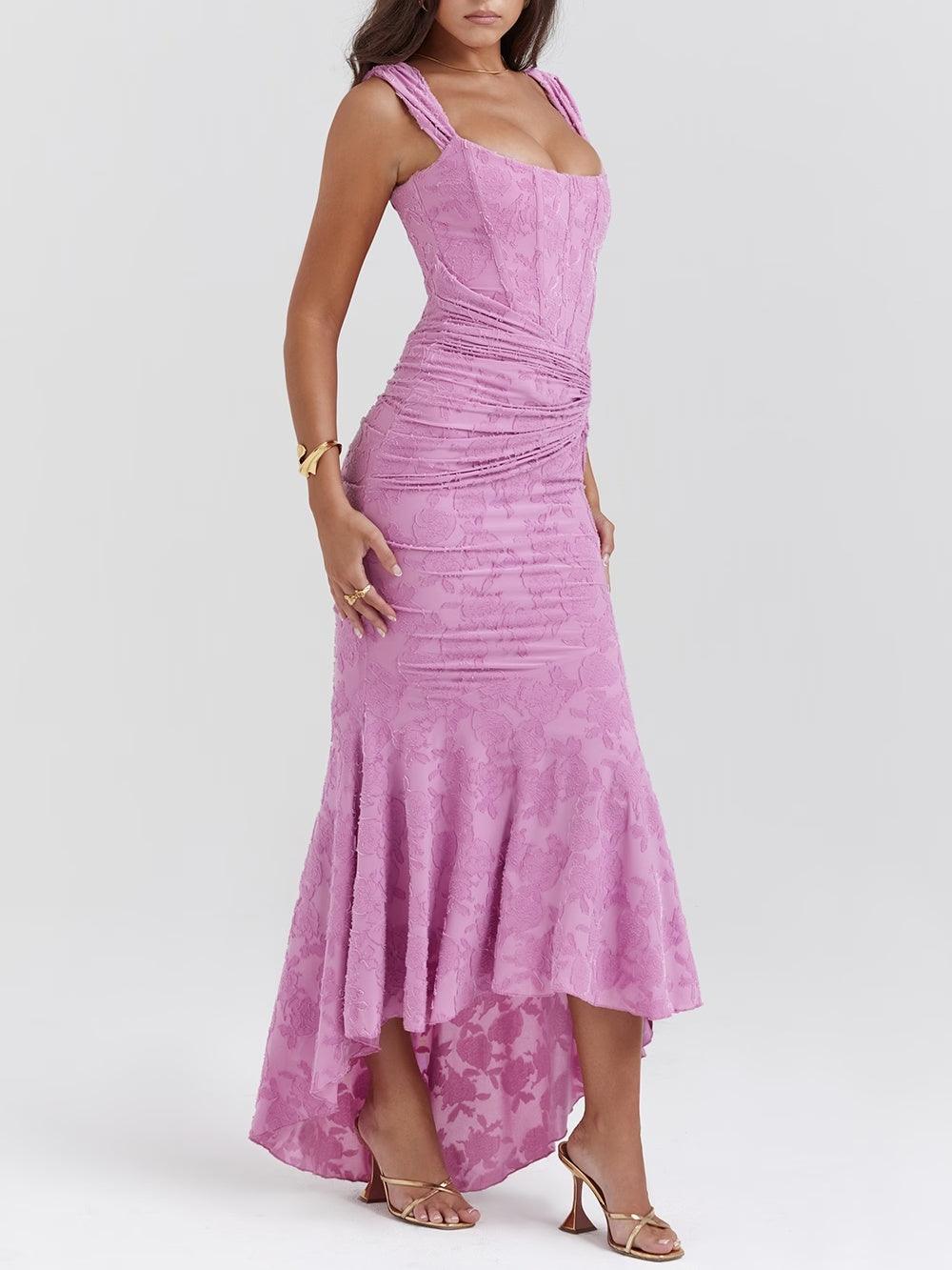 Blaues Glockenblumen-Maxikleid