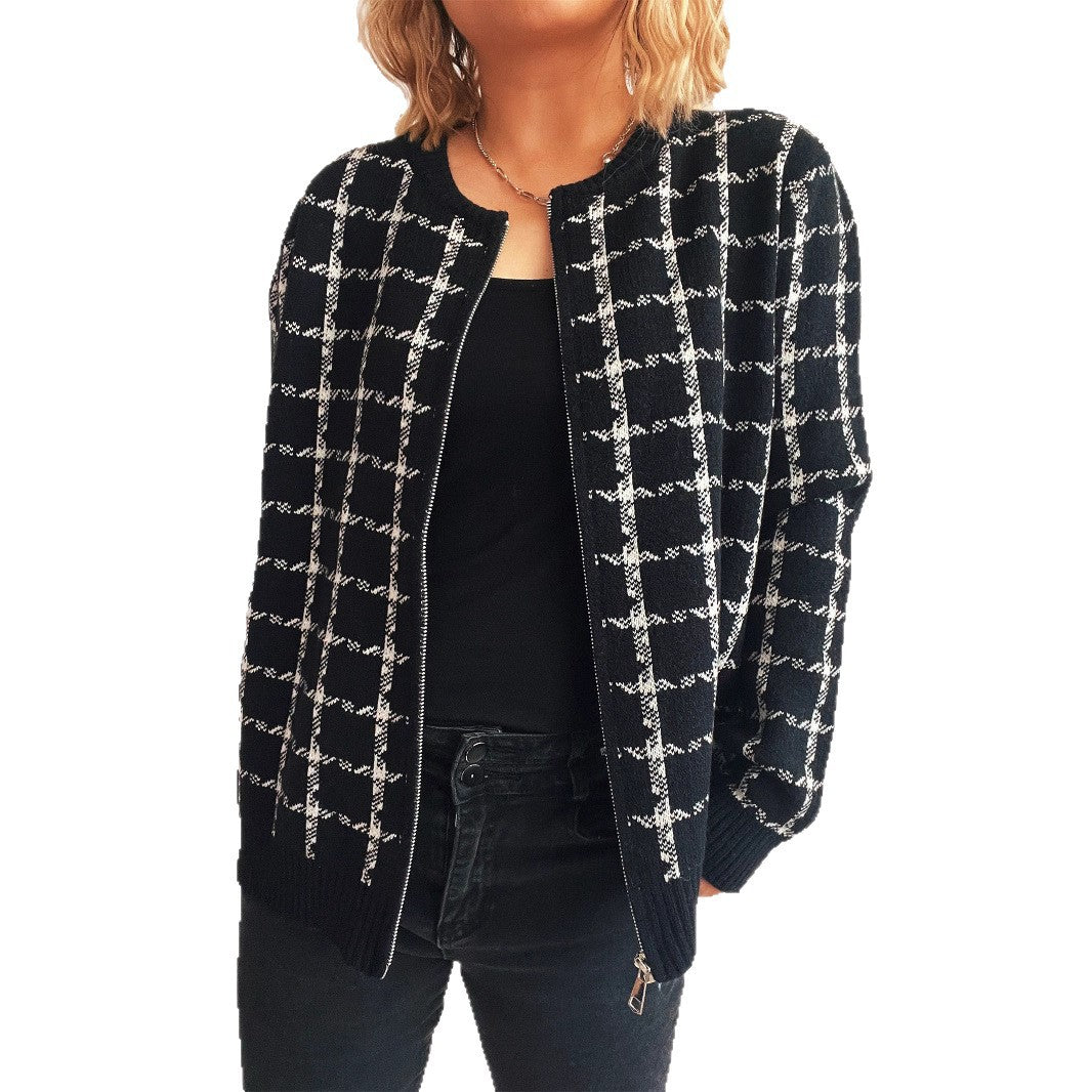 Gemütlicher karierter Cardigan mit Taschen für den Alltagsstil