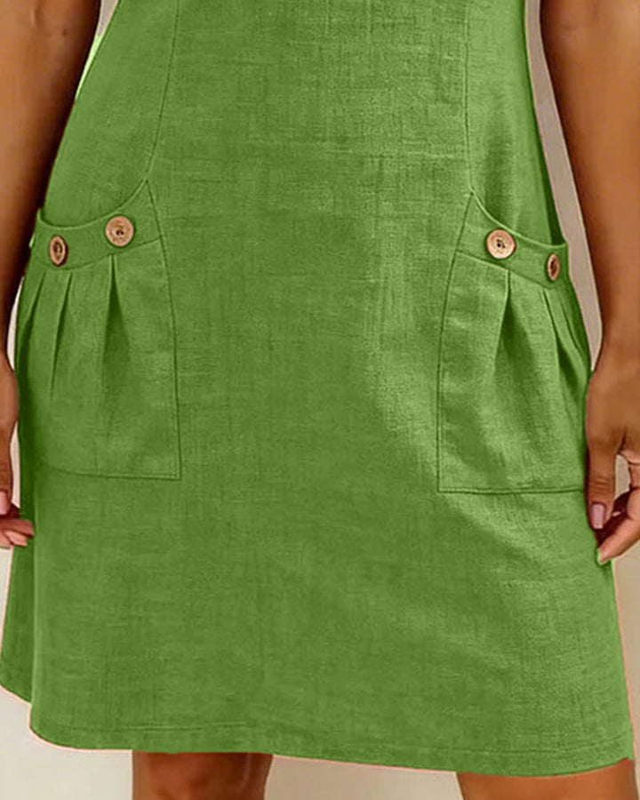 Leichtes Leinenkleid in A-Linien-Form für Damen
