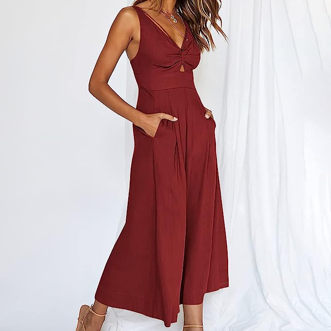 Eve - Eleganter Jumpsuit mit V-Ausschnitt