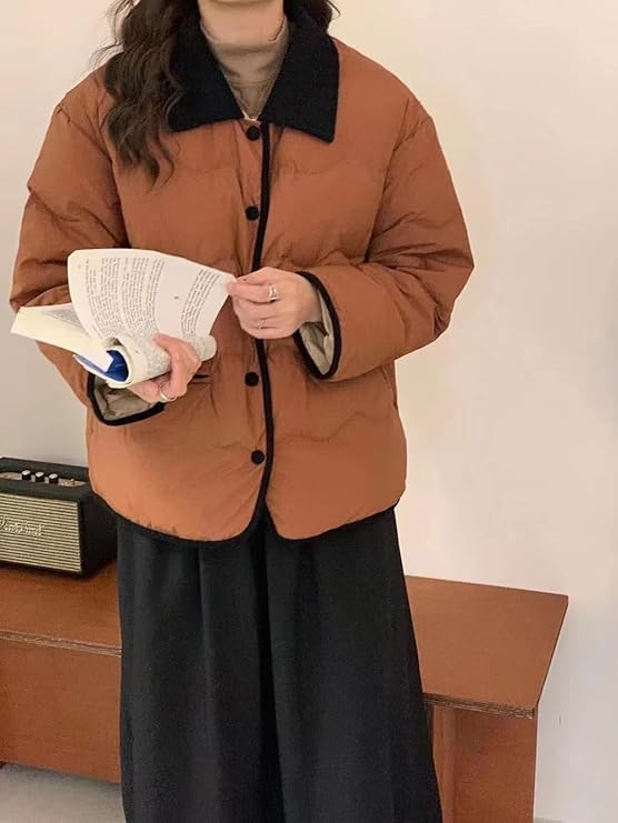 Steppjacke mit Kragen und Knopfleiste