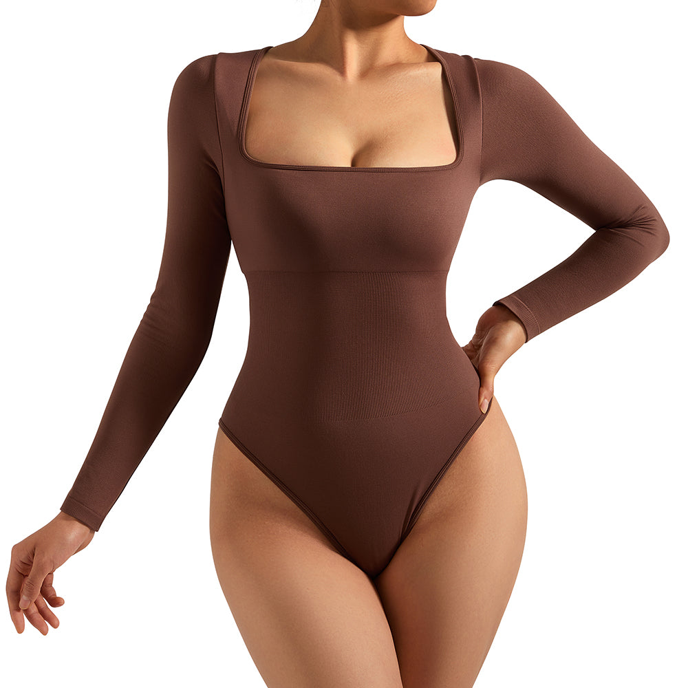 Lässiger figurbetonter Langarm-Body für Damen