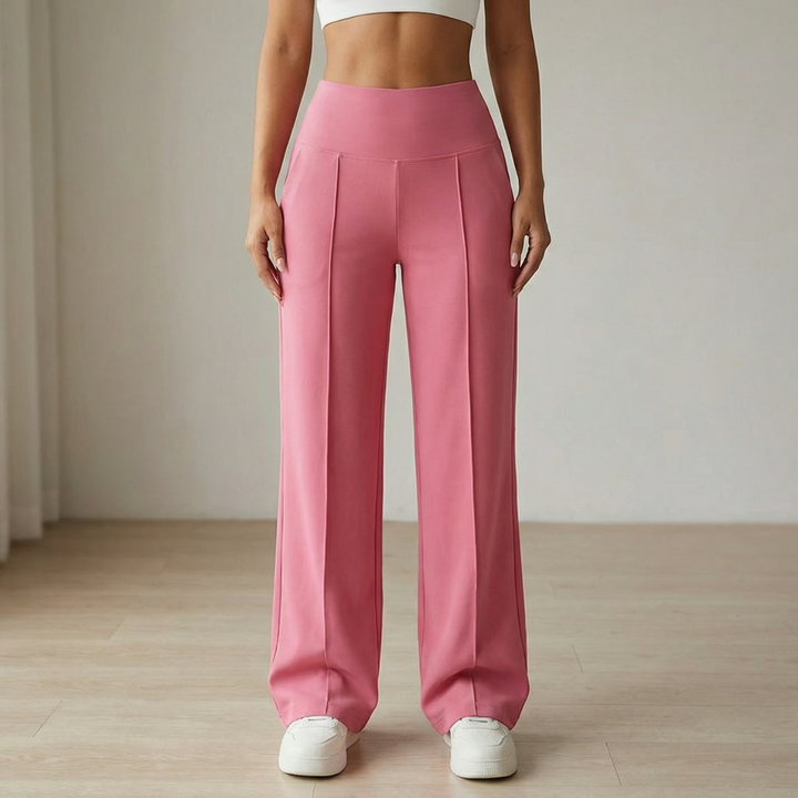 Yoga-Hose mit weitem Bein und überkreuztem Bund