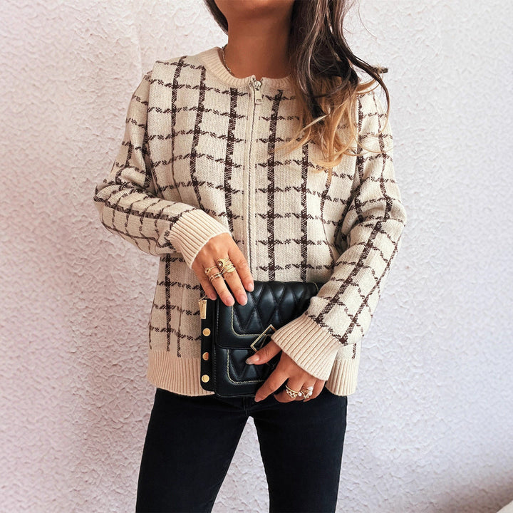 Gemütlicher karierter Cardigan mit Taschen für den Alltagsstil
