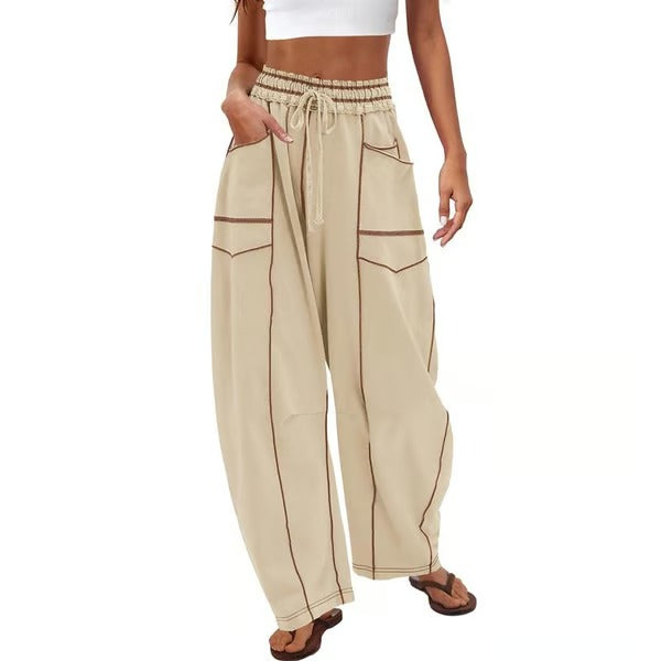 Gemütliche Lounge-Sweatpants mit weitem Bein und Taschen