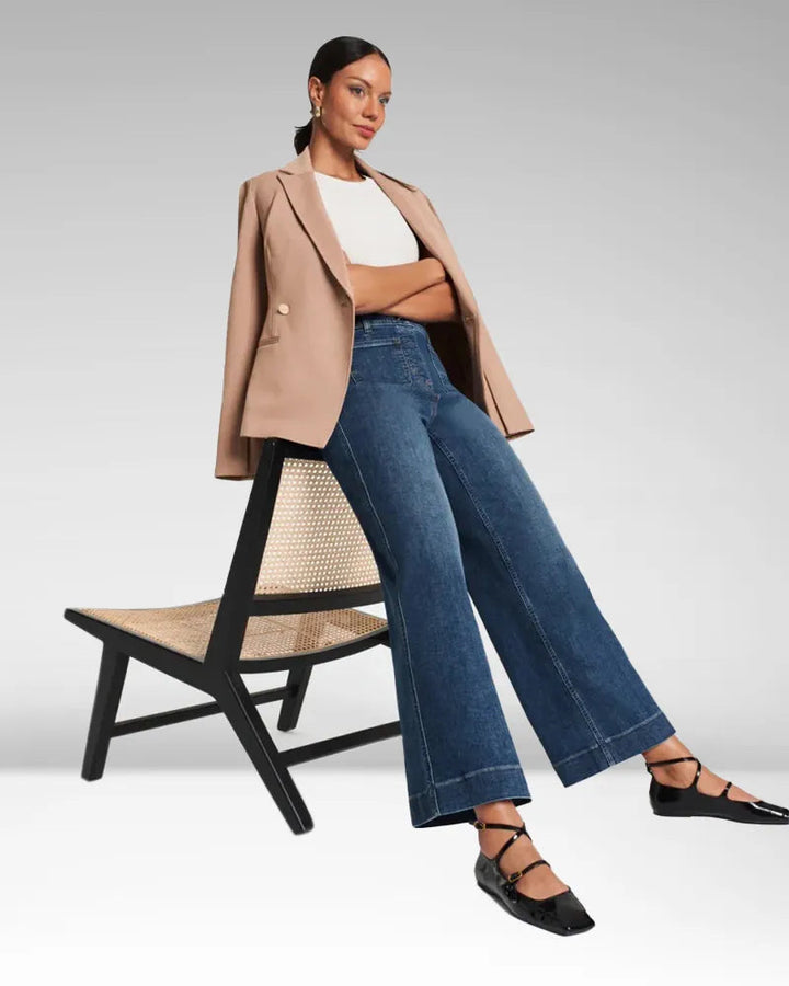 High-Waist Weite Jeans mit weitem Bein