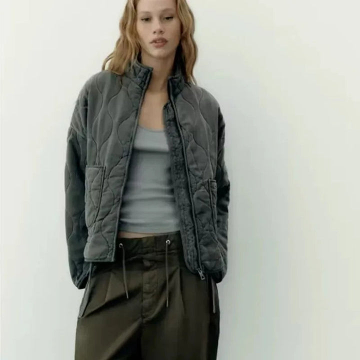 Vintage Steppjacke mit klassischer Steppnaht-Detailierung