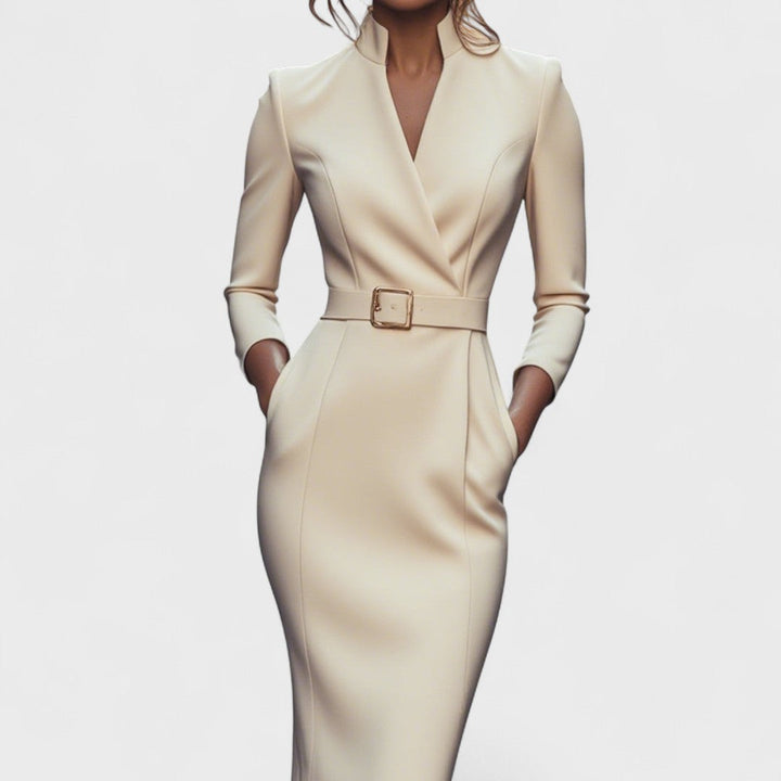 Elegant pencil dress with belt for a sophisticated style