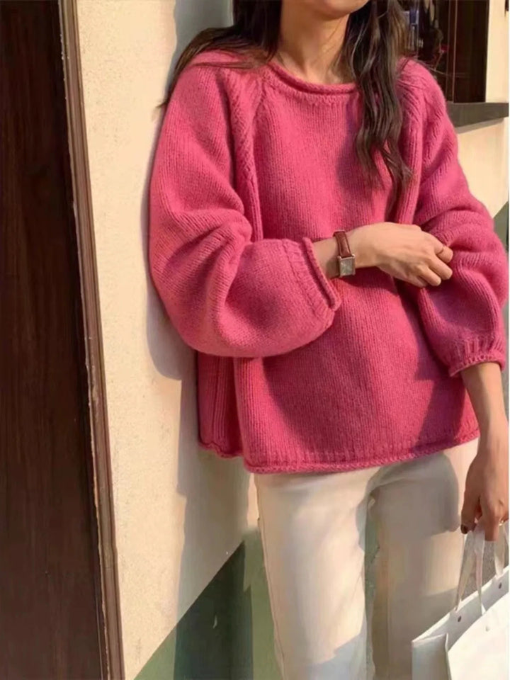 Gemütlicher übergroßer Strickpullover für lässigen Komfort