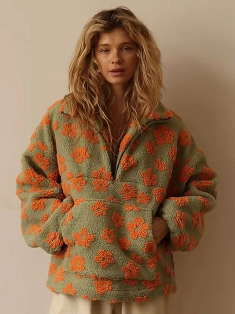 Daisy Bloom Fleece Kapuzenpullover