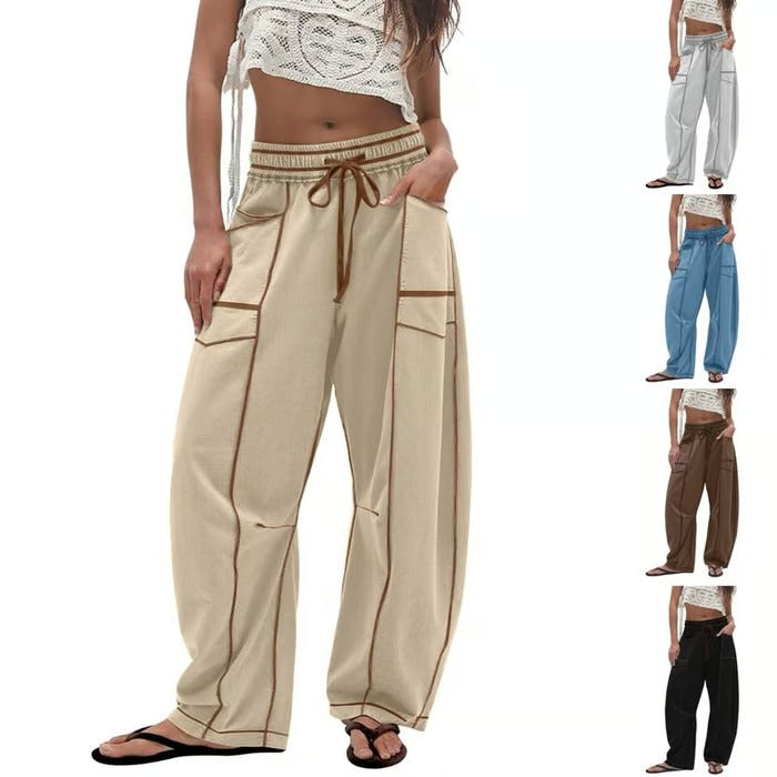 Gemütliche Lounge-Sweatpants mit weitem Bein und Taschen
