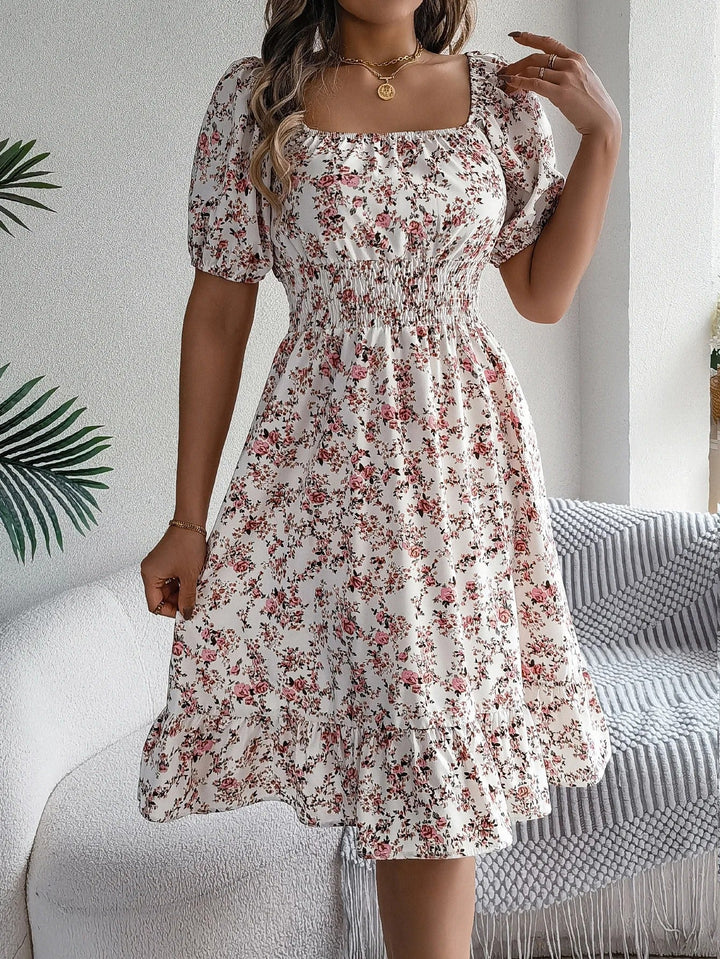 Mila® | Blumenkleid mit Puffärmeln