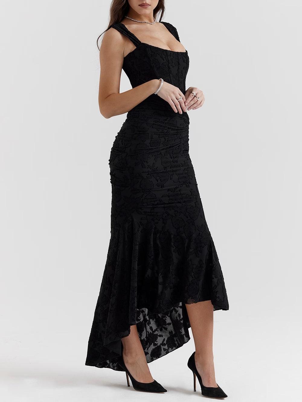 Blaues Glockenblumen-Maxikleid