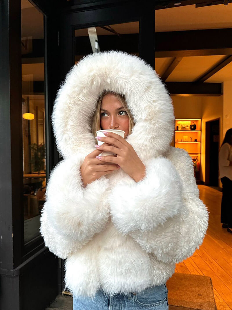 Übergroße Kapuzen-Winterjacke für Damen