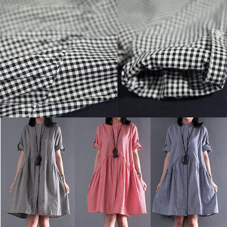 Baumwoll-Sommerkleid Schwarz Lässiges Weites Sommerkleid