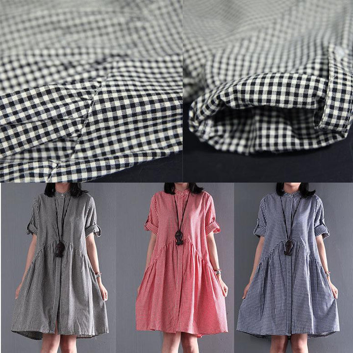 Baumwoll-Sommerkleid Schwarz Lässiges Weites Sommerkleid