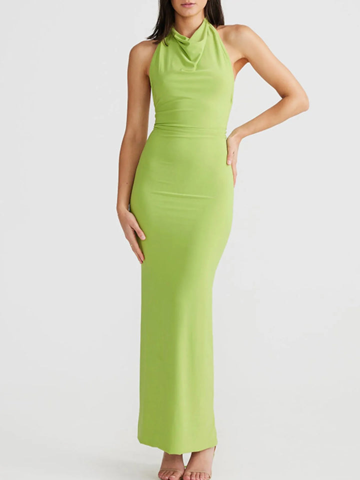 Damen Bodycon Maxikleid Rückenfrei Mit Schlitz