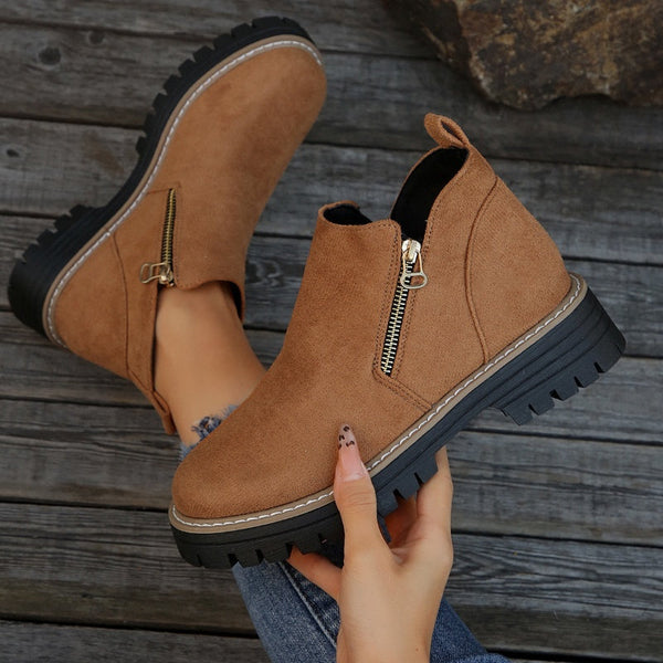 Schicke klassische Leder-Stiefeletten für Damen