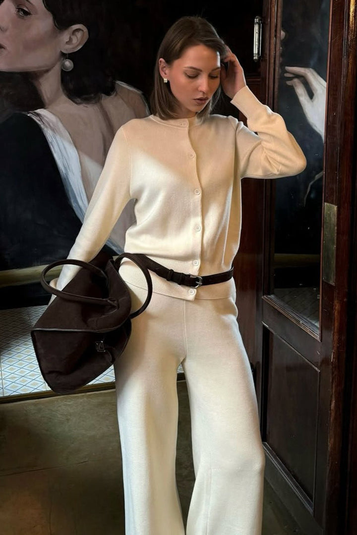 Cardigan des Damen-Stricksets mit langer, offener Vorderseite