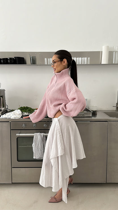 Luxuriöse Woll-Cashmere Reißverschlussjacke