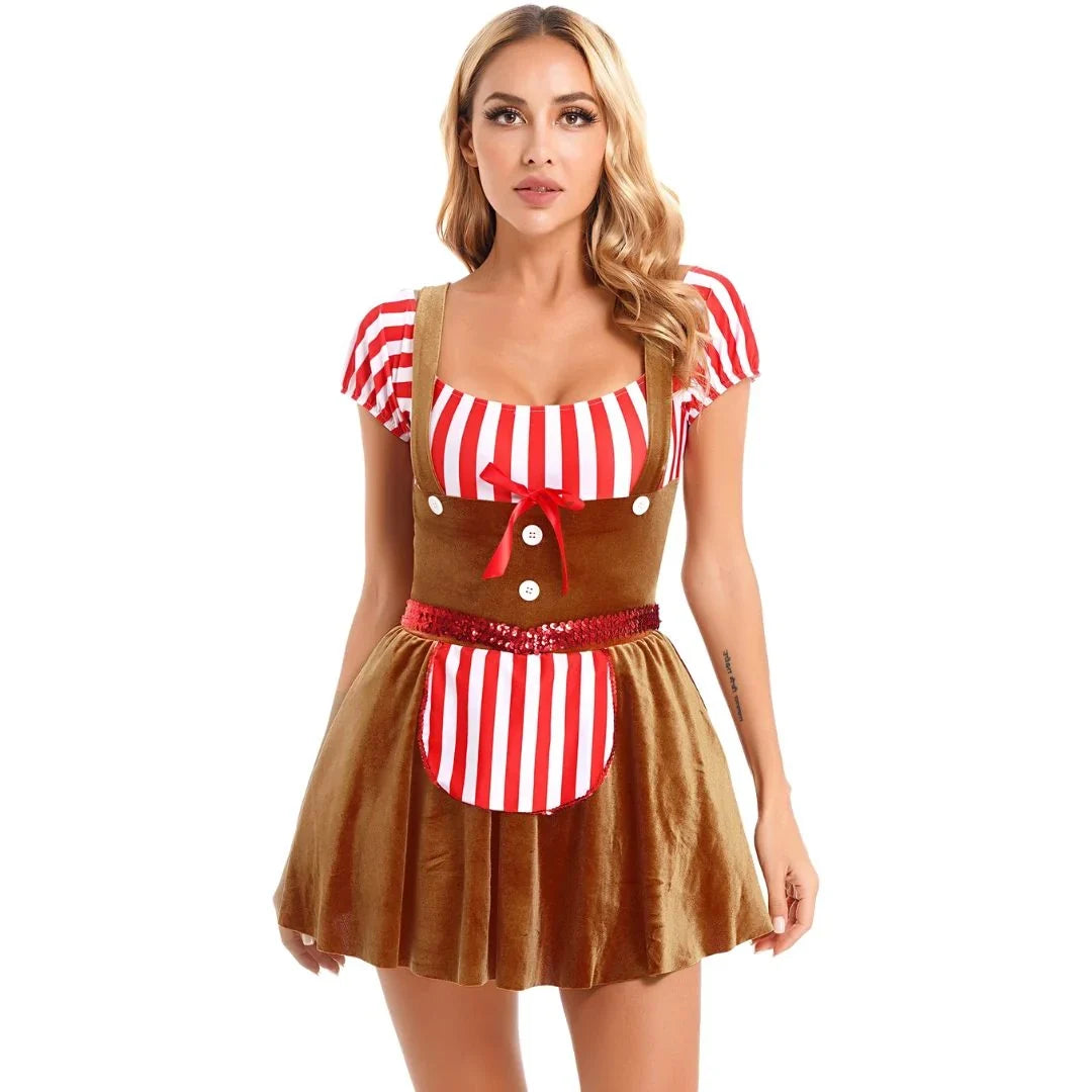 Damen Dirndl Bayerischer Stil Bequeme Passform