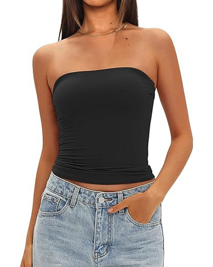 Damen Tanktop eng geschnitten kurz in Vorderansicht