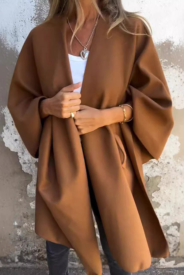 Gemütliche lockere V-Ausschnitt Stola Cape Jacke