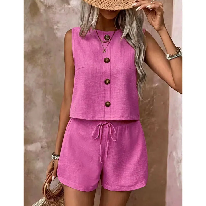 Lässiges Damen Shorts Set für Urlaub, Strand und Alltag