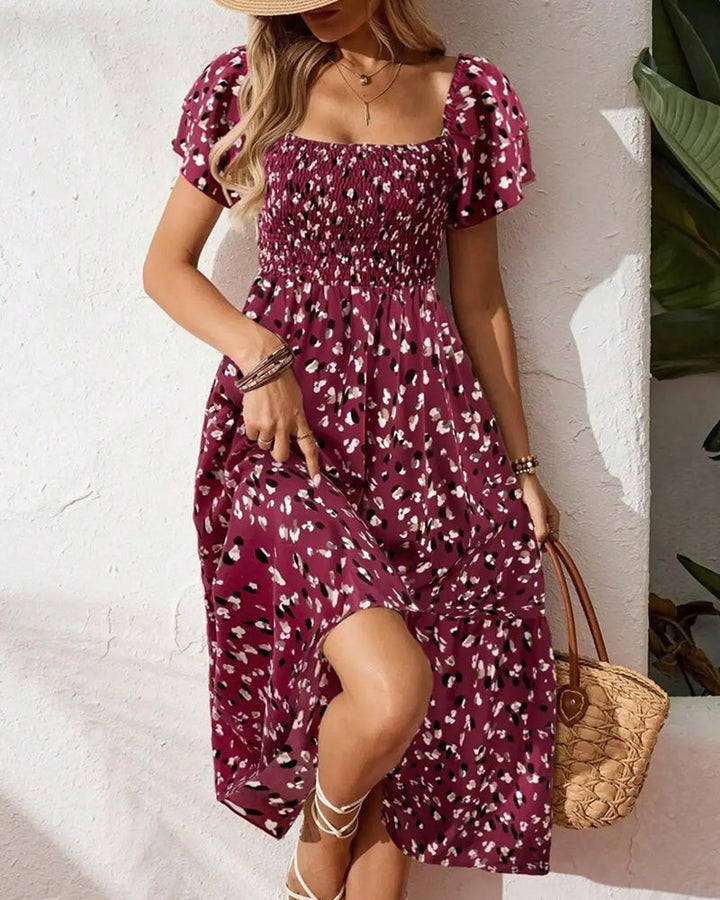 Damen Midikleid Mit Print In A Linie