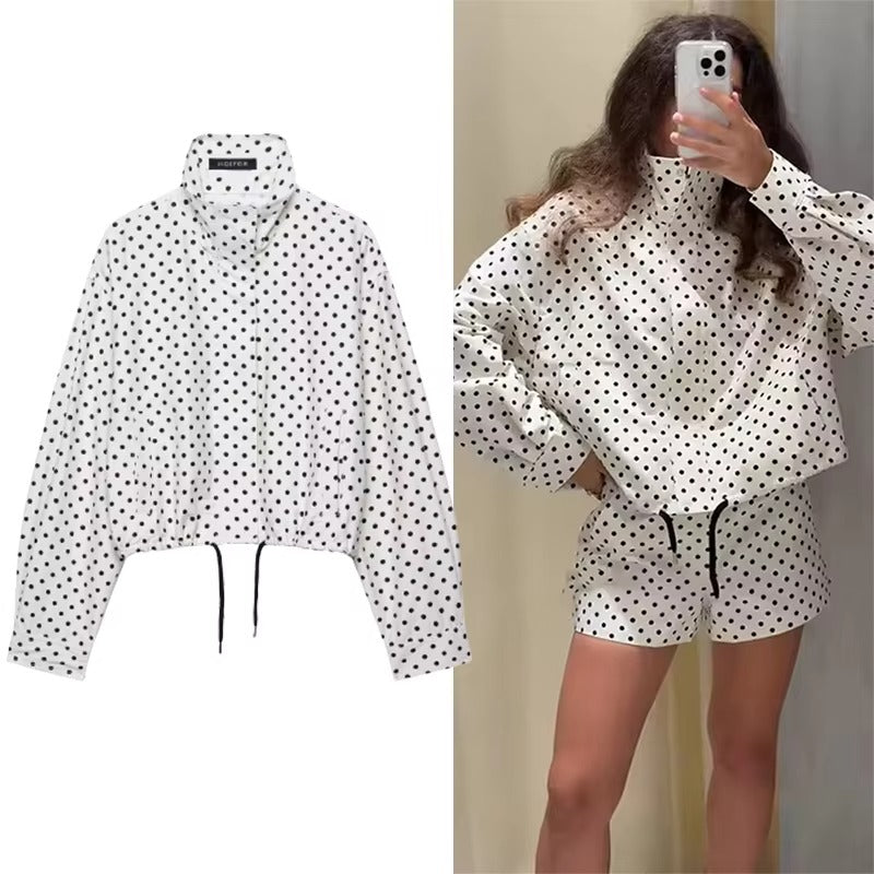 Damen Kurzjacke mit Polka-Dots